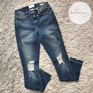 Frame Denim Le High Skinny Released Hem Stagger Jeans in Hermitage Road Size 25